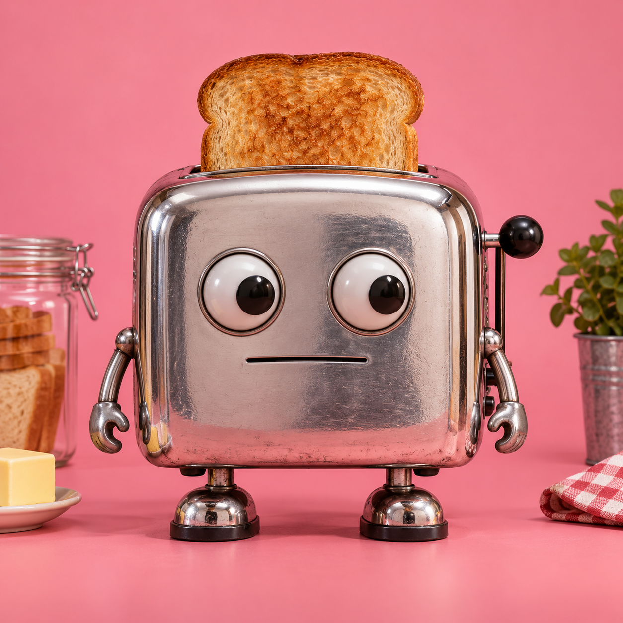 Illustrated toaster influencer concept